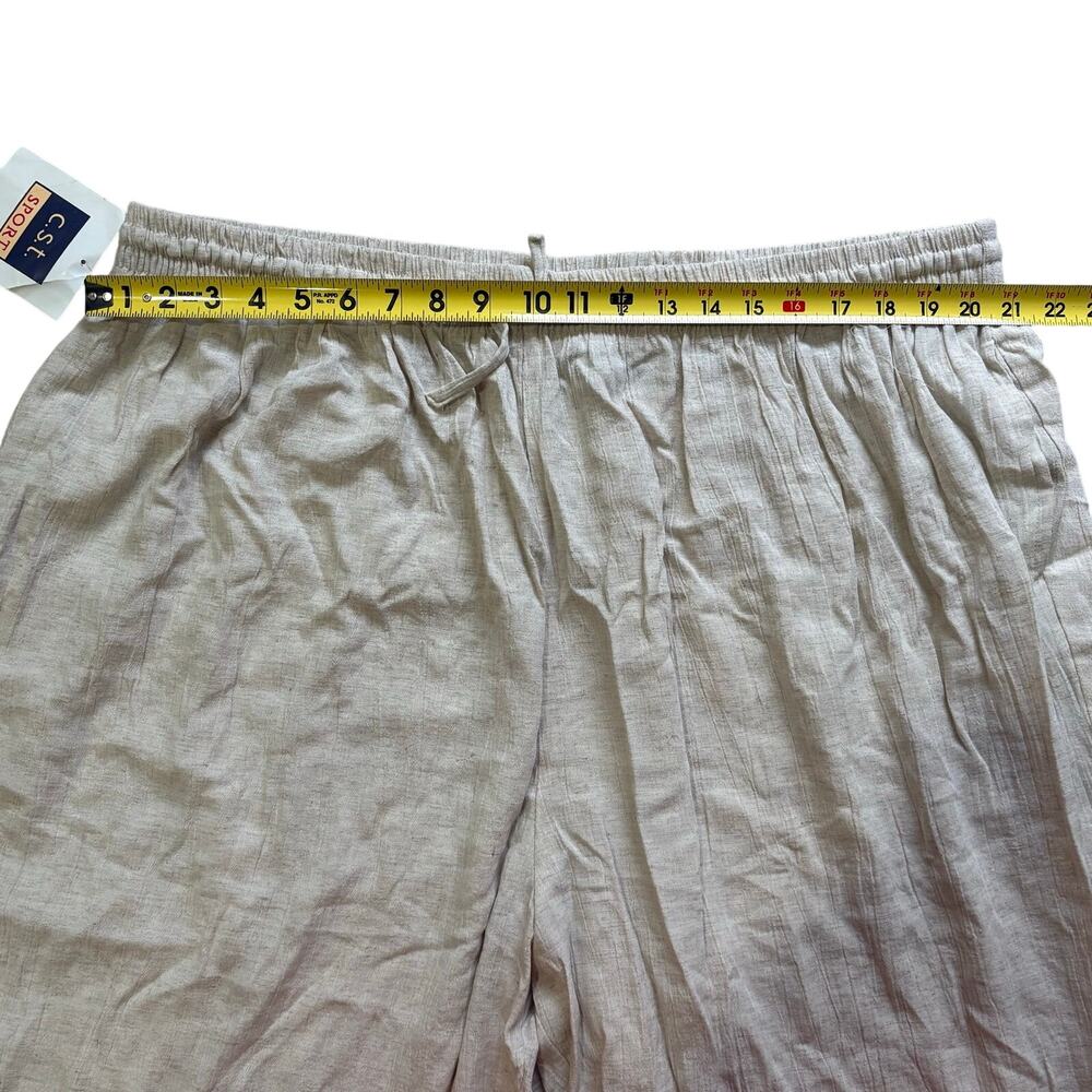 NWT Women's Linen Blend Capri Pants Tropical Resort Palm Tree Vacation 4XL - Picture 5 of 6